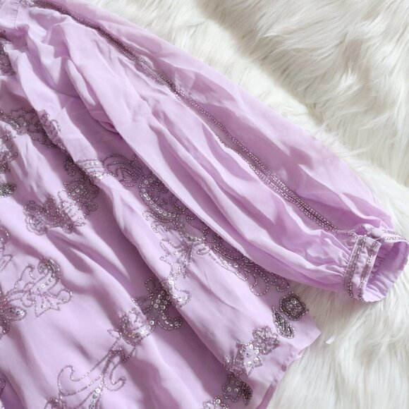 NWT Roman's Light Purple Embellished Long Sleeve Top - Picture 6 of 12